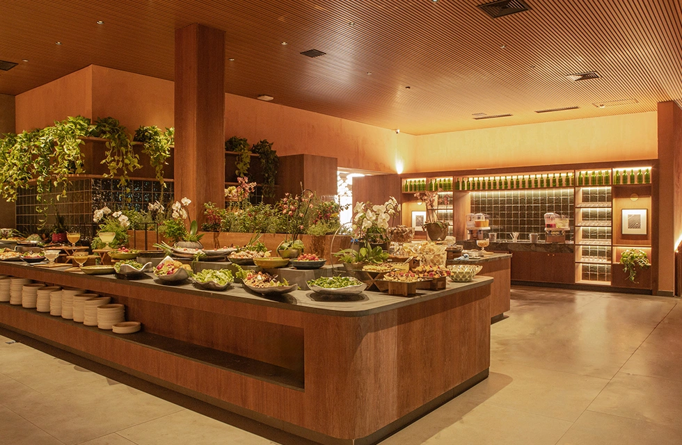 buffet do restaurante do Clara Dourado